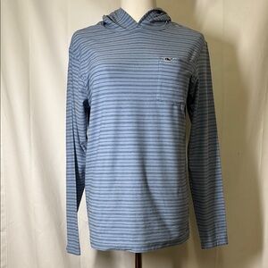Vineyard Vines Blue Striped Hoodie. Size Large. GUC.